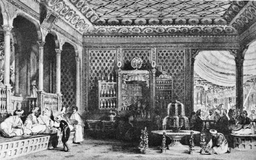Interior of a Turkish Caffinet, Early Nineteenth
Century—after Allan