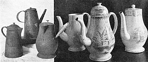 Metal and China Coffee Pots Used in New England's Colonial Days